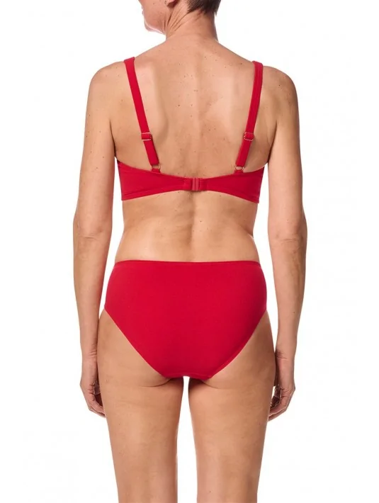 Haut de maillot de bain Chile paddé sans armatures rouge amoena