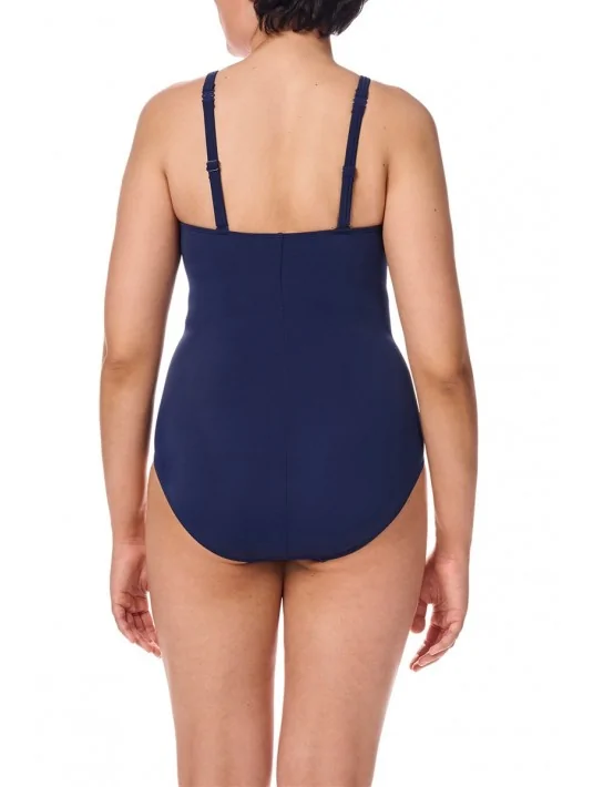 Maillot de bain une pièce Thassos haute encolure Bleu Navy / Multi amoena