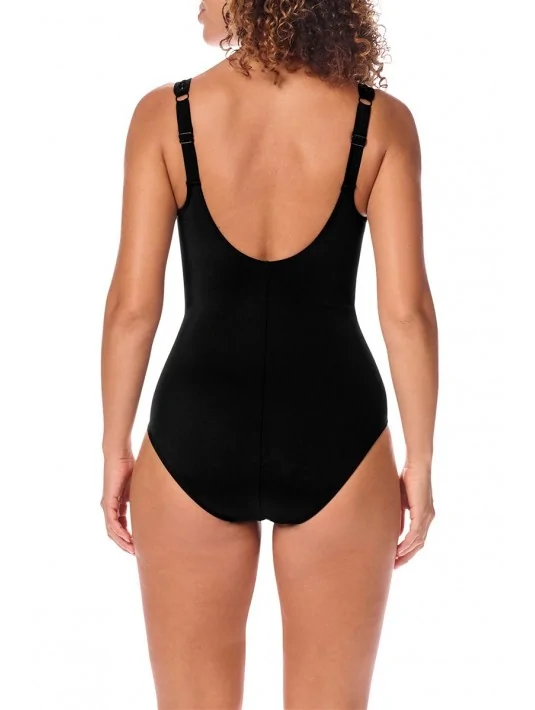 Maillot de bain une pièce Palermo FB noir black blanc cassé off-white amoena