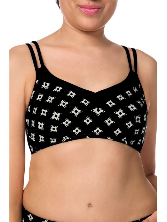 Haut de maillot de bain Palermo sans armatures noir black blanc cassé off white amoena Haut de maillot de bain Palermo sans armatures noir black blanc cassé off white amoena