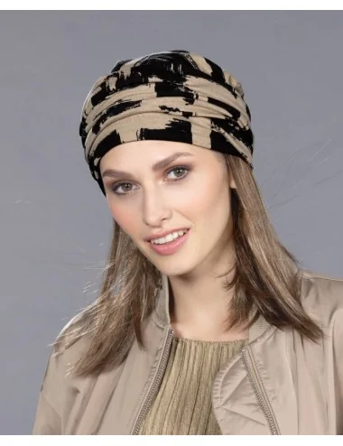 Bonnet GOGA beige/black ELLEN WILLE