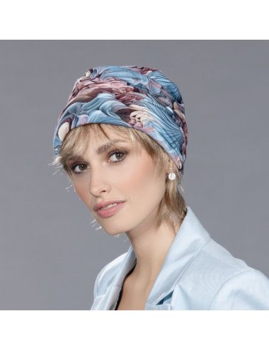 Bonnet Meral Mauve / Blue abstract - Ellen Wille