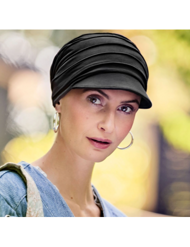 Casquette Drapée Noir Elite Hair Christine HeadWear