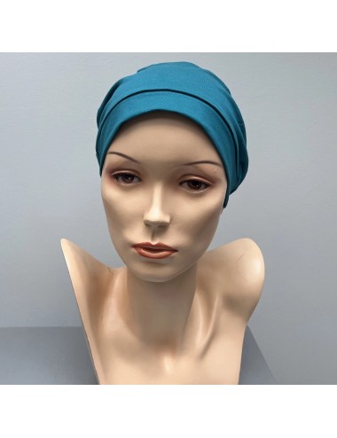 Bonnet Basic Coton Bleu Canard Elite Haire Christine HeadWear