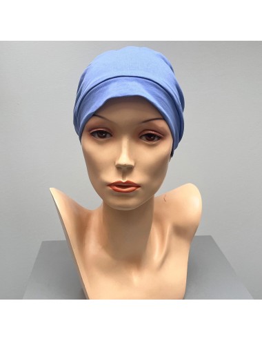 Bonnet Basic Coton Bleu Myosotis Elite Haire Christine HeadWear
