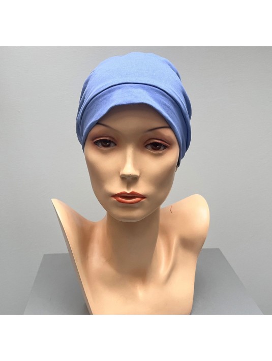 Bonnet Basic Coton Bleu Myosotis Elite Haire Christine HeadWear Bonnet Basic Coton Bleu Myosotis Elite Haire Christine HeadWear