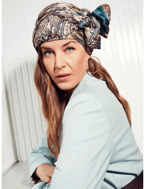 Foulard en soie Boho Hibiscus Royal Elite Hair Christine HeadWear