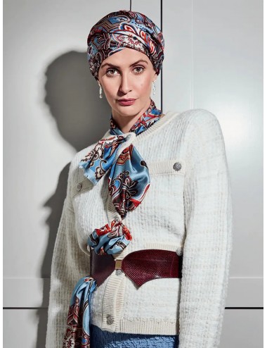Foulard en soie Boho Rêve Bleu Elite Hair Christine HeadWear