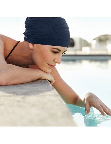 Swim Cap Bleu Gris Elite Hair Christine HeadWear