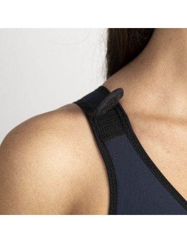 Brassière de contention Bio Médicoton bretelles réglables bleu marine Coeur de Lys