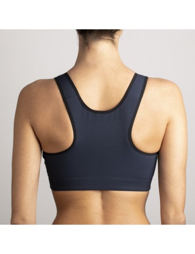 Brassière de contention Bio Médicoton bretelles réglables bleu marine Coeur de Lys