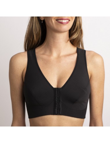 Brassière de contention Bio Médicoton noir Coeur de Lys