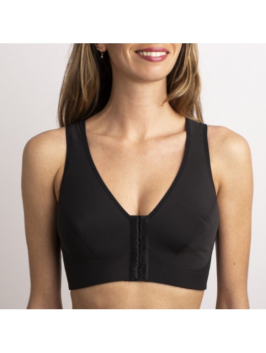 Brassière de contention Bio Médicoton noir Coeur de Lys Brassière de contention Bio Médicoton noir Coeur de Lys