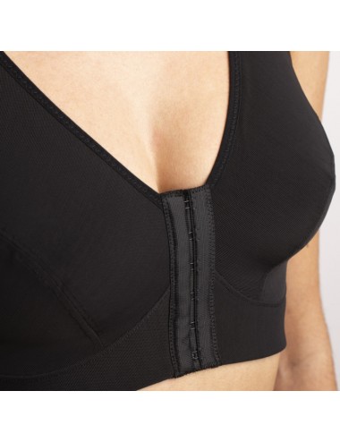 Brassière de contention Bio Médicoton noir Coeur de Lys