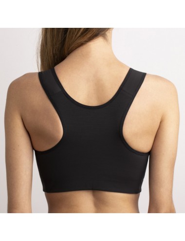 Brassière de contention Bio Médicoton noir Coeur de Lys