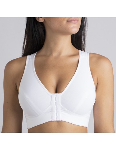 Brassière de contention Bio Médicoton blanc Coeur de Lys