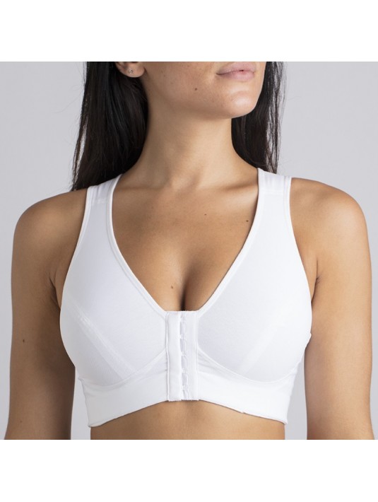 Brassière de contention Bio Médicoton blanc Coeur de Lys Brassière de contention Bio Médicoton blanc Coeur de Lys