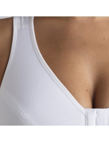 Brassière de contention Bio Médicoton blanc Coeur de Lys