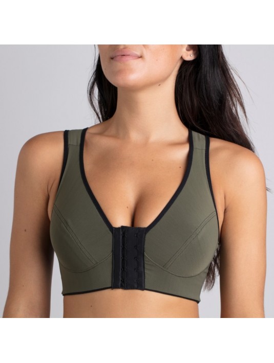 Brassière de contention Bio Médicoton Kaki Coeur de Lys Brassière de contention Bio Médicoton Kaki Coeur de Lys