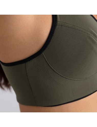 Brassière de contention Bio Médicoton Kaki Coeur de Lys