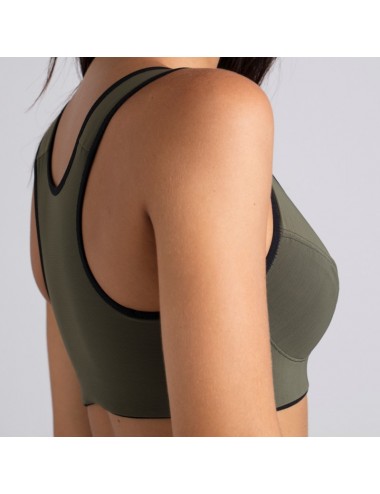 Brassière de contention Bio Médicoton Kaki Coeur de Lys