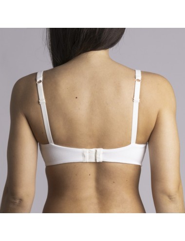 Soutien-gorge Coton Bio Nathalie sans armature Ivoire pour prothese mammaire externe Coeur de Lys