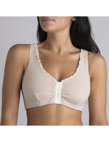 Brassière en Coton Bio Lison Chair pour prothèse mammaire avec volants Coeur de Lys