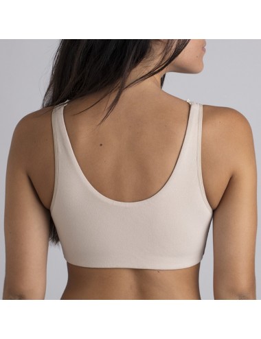 Brassière en Coton Bio Lison Chair pour prothèse mammaire avec volants Coeur de Lys