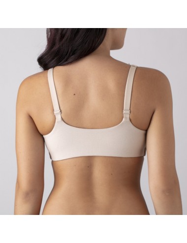 Brassière en Coton Bio Lison Chair pour prothèse mammaire avec volants et bretelles réglables Coeur de Lys