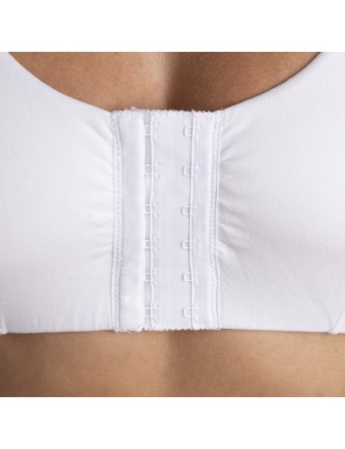 Brassière en Coton Bio Lison Blanc pour prothèse mammaire Coeur de Lys