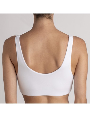 Brassière en Coton Bio Lison Blanc pour prothèse mammaire Coeur de Lys