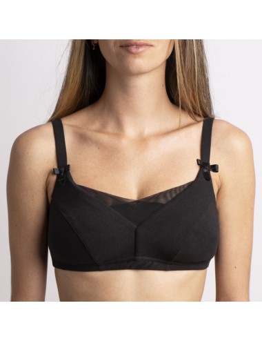 Soutien-gorge Coton Bio Mégane noir Coeur de Lys