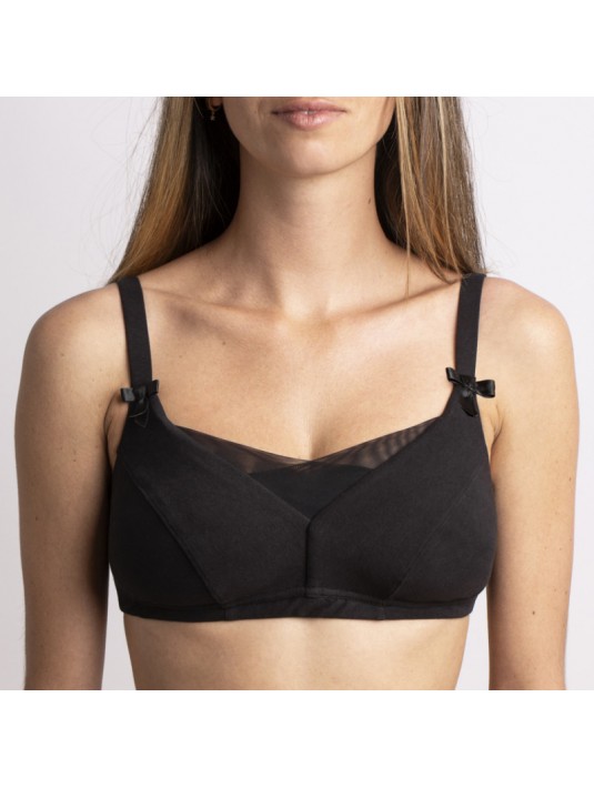 Soutien-gorge Coton Bio Mégane noir Coeur de Lys Soutien-gorge Coton Bio Mégane noir Coeur de Lys