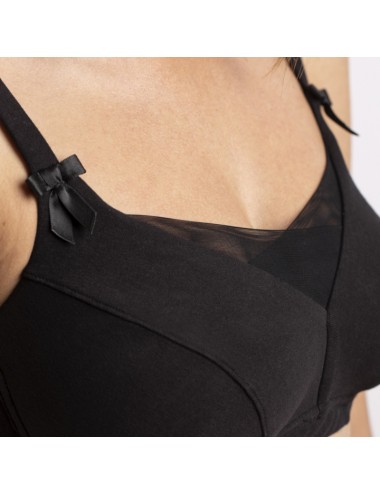 Soutien-gorge Coton Bio Mégane noir Coeur de Lys