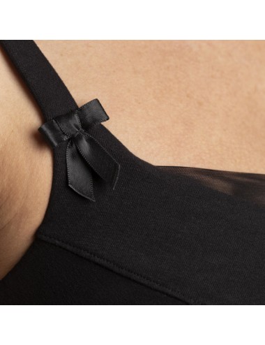 Soutien-gorge Coton Bio Mégane noir Coeur de Lys