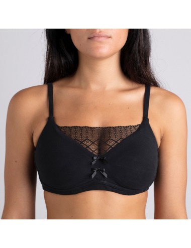 Soutien-gorge Coton Bio Capucine Noir Coeur de Lys