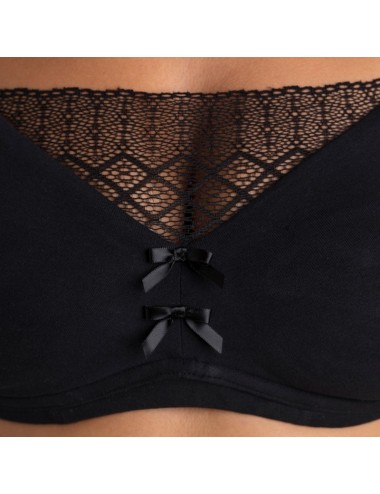 Soutien-gorge Coton Bio Capucine Noir Coeur de Lys