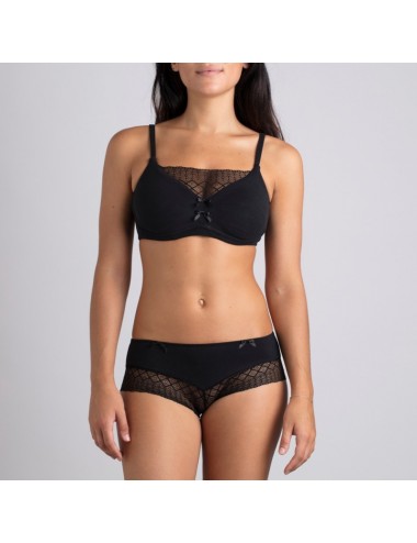 Soutien-gorge Coton Bio Capucine Noir Coeur de Lys