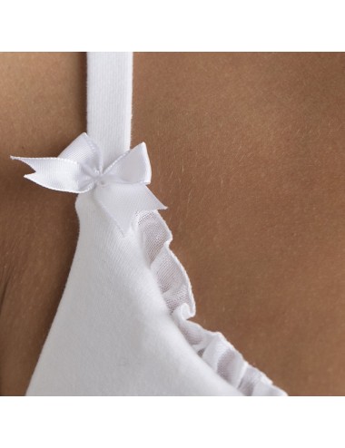 Soutien-gorge Coton Bio Marguerite Blanc pour prothèse mammaire externe Coeur de Lys