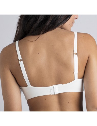 Soutien-gorge Coton Bio Marguerite Blanc pour prothèse mammaire externe Coeur de Lys