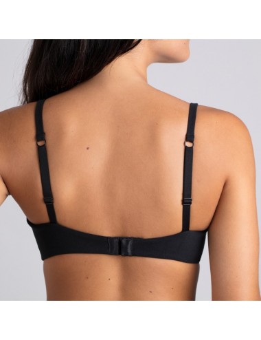 Soutien-gorge Coton Bio Marguerite Noir pour prothèse mammaire externe Coeur de Lys