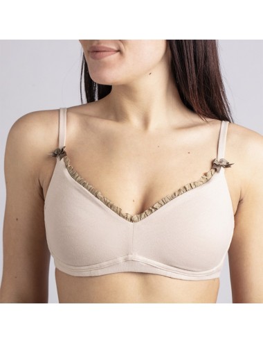 Soutien-gorge Coton Bio Marguerite Chair pour prothèse mammaire externe Coeur de Lys