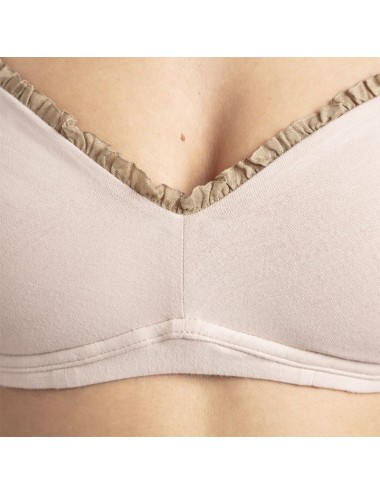 Soutien-gorge Coton Bio Marguerite Chair pour prothèse mammaire externe Coeur de Lys