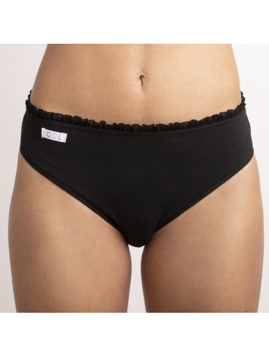 Culotte en coton bio Lison Noir Cœur de Lys Culotte en coton bio Lison Noir Cœur de Lys