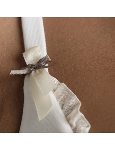 Soutien-gorge Coton Bio Marguerite Ivoire pour prothèse mammaire externe Coeur de Lys