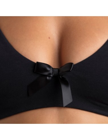 Soutien-gorge Coton Bio Johanna Noir Coeur de Lys