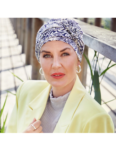 Bonnet LOTUS LIN Poésie Purple ELITE HAIR CHRISTINE HEADWEAR